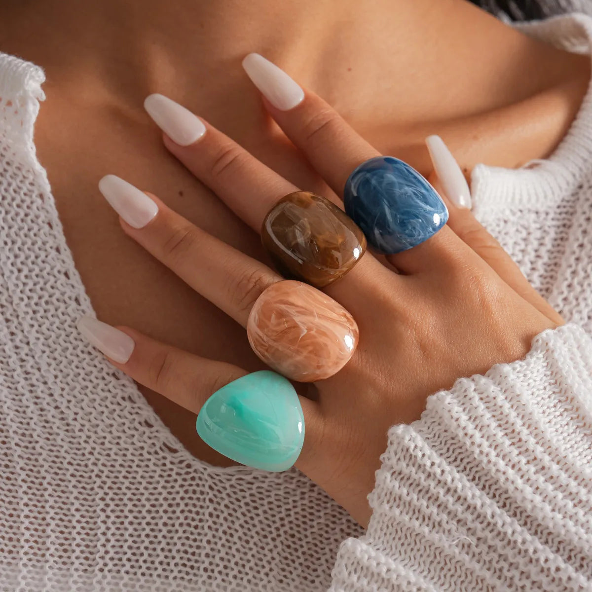 Women Punk Resin Ring