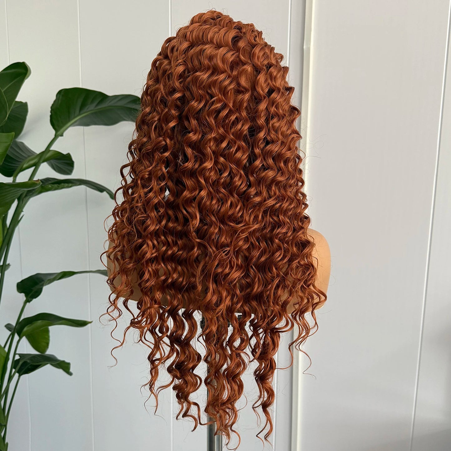 Ginger Orange Long Curly Lace Wig