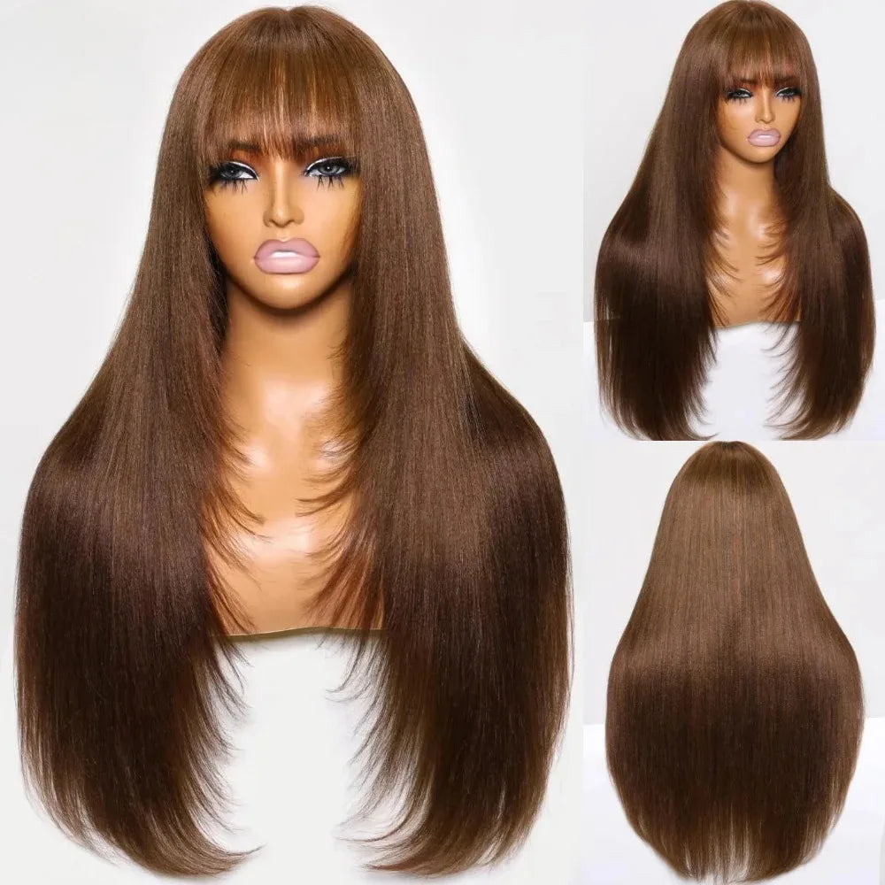 99J Burgundy Red Layered Lace Front Wig