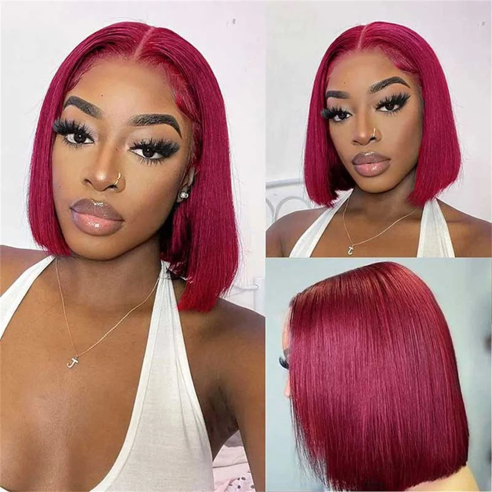 Burgundy 99j Bob Wigs Human Hair