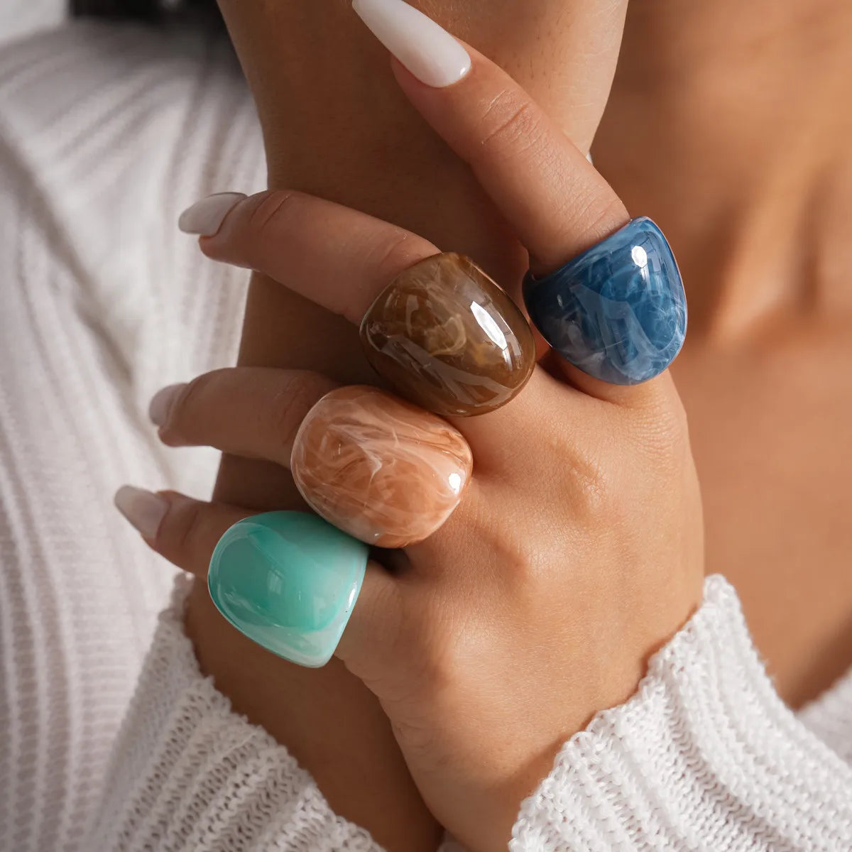 Women Punk Resin Ring