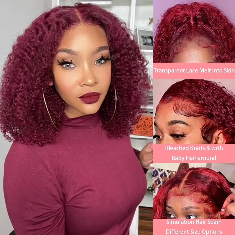 99J Burgundy Short Bob Wigs