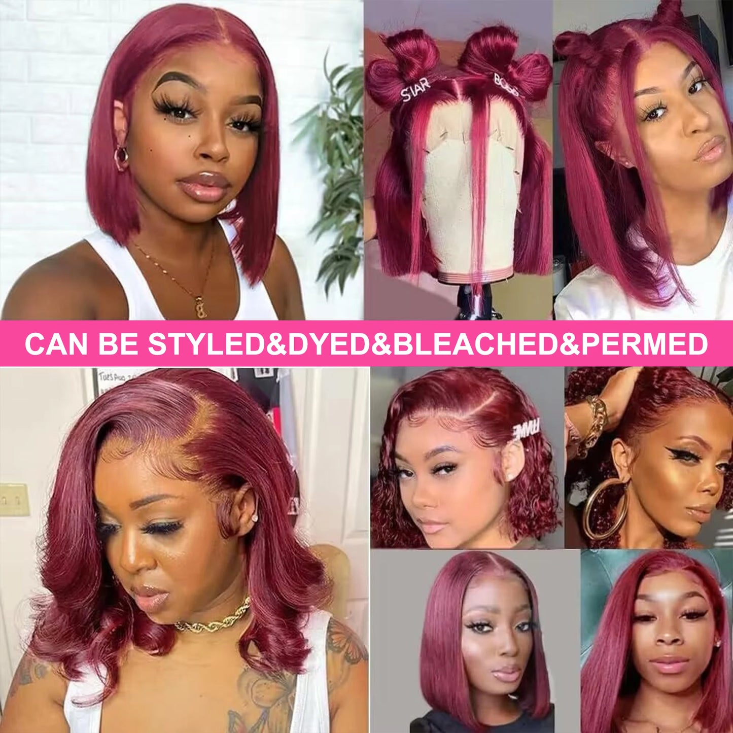 99J Burgundy Bob Wig