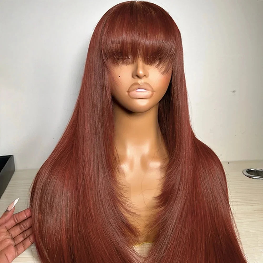 99J Burgundy Red Layered Lace Front Wig