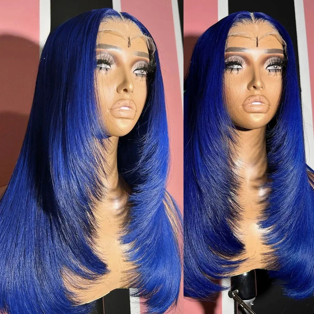 99J Burgundy Red Layered Lace Front Wig