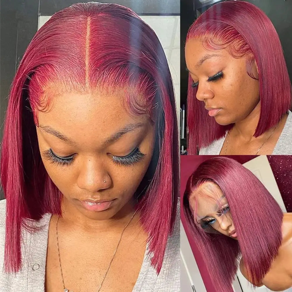 Burgundy 99j Bob Wigs Human Hair