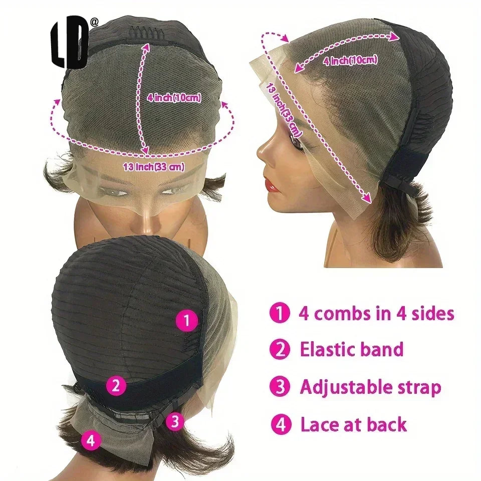 13x4 Lace Front Pixie Cut Bob Wig