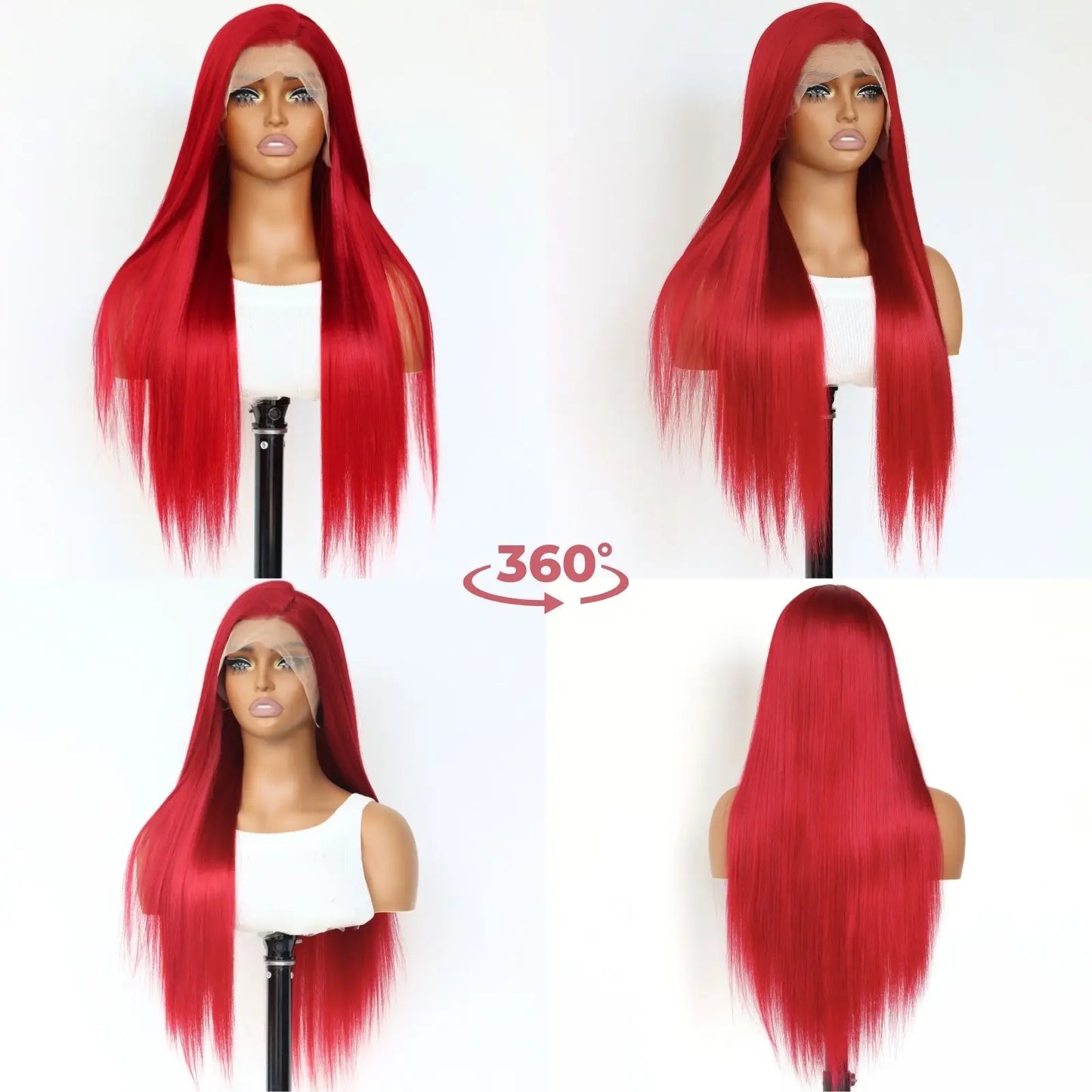 13X4 Burgundy Red Wig
