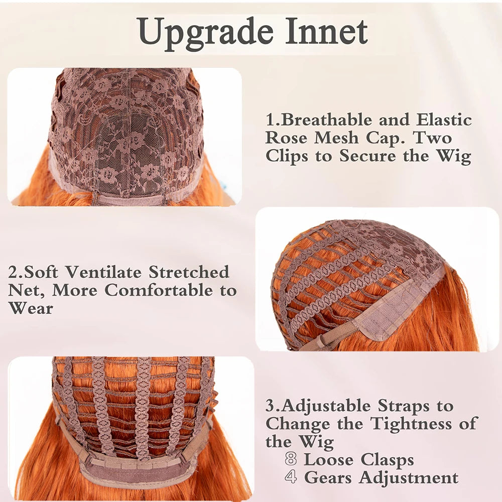 Orange Curly Wavy Party Wig