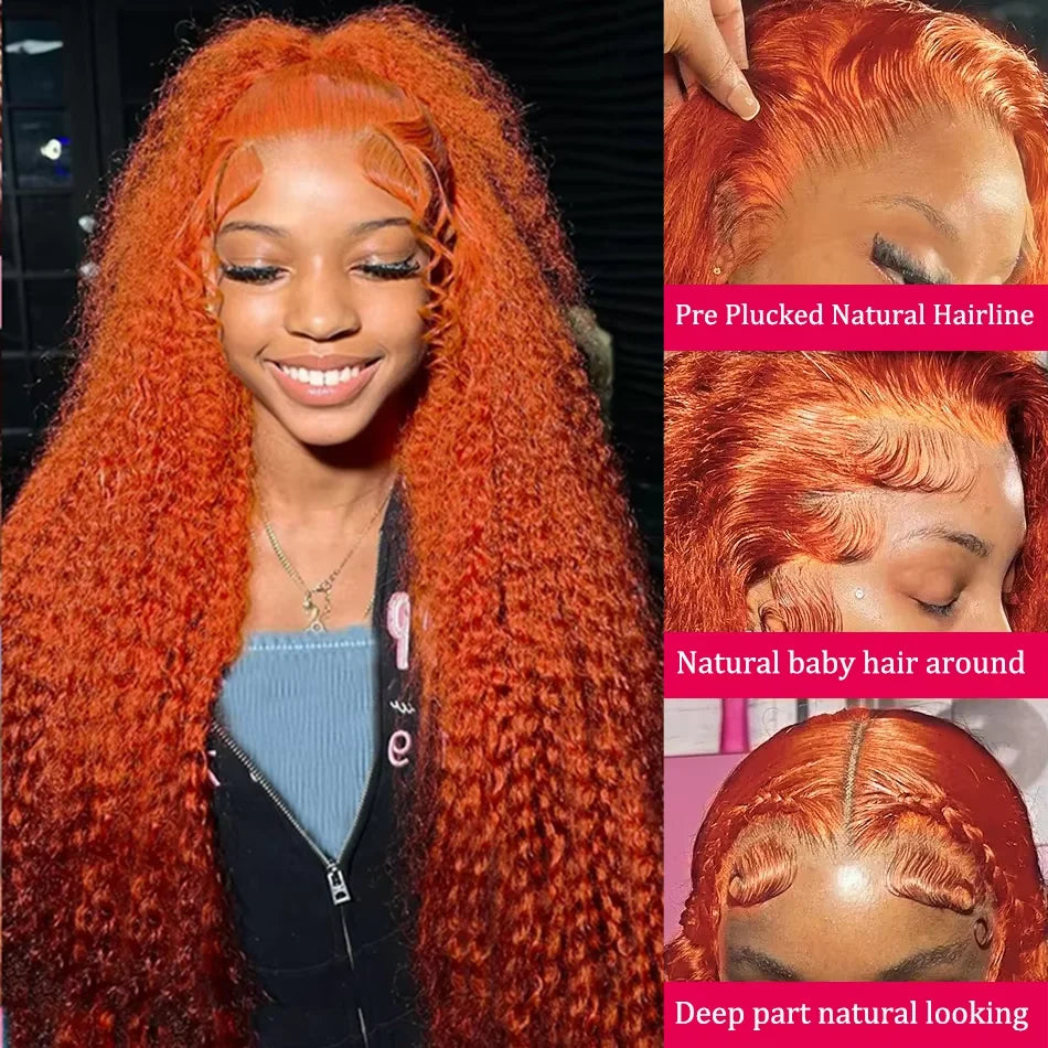 Curly Orange Ginger Human Hair
