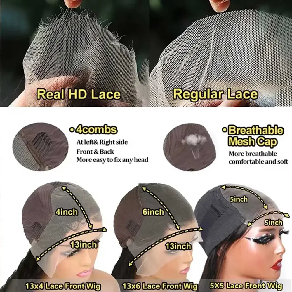 Straight HD Lace Front Wigs