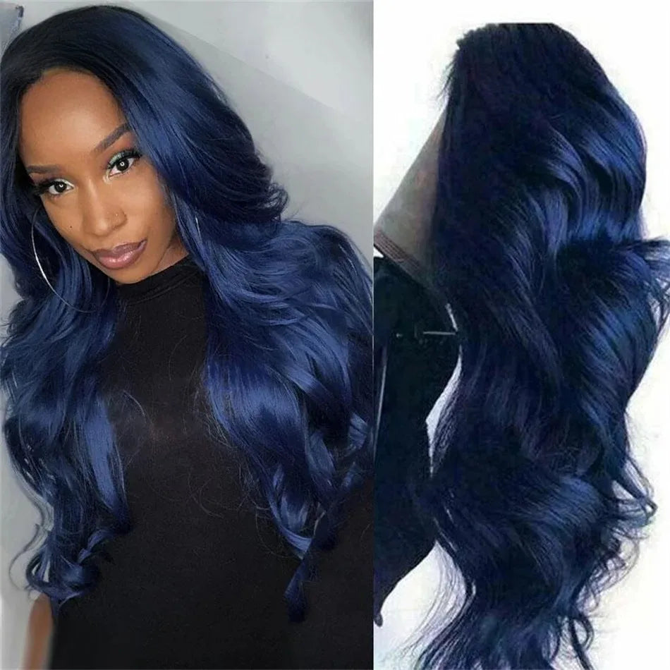 Ombre Ash Blonde With Dark Roots Natural Wave Hair