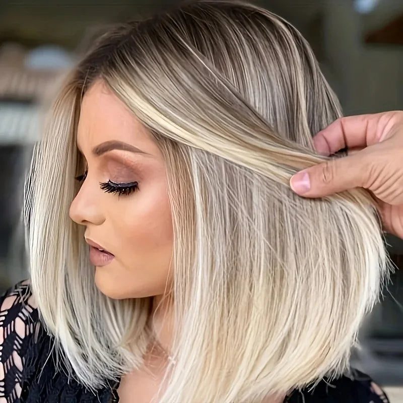 Ombre Blonde Lace Front Wig Short Bob