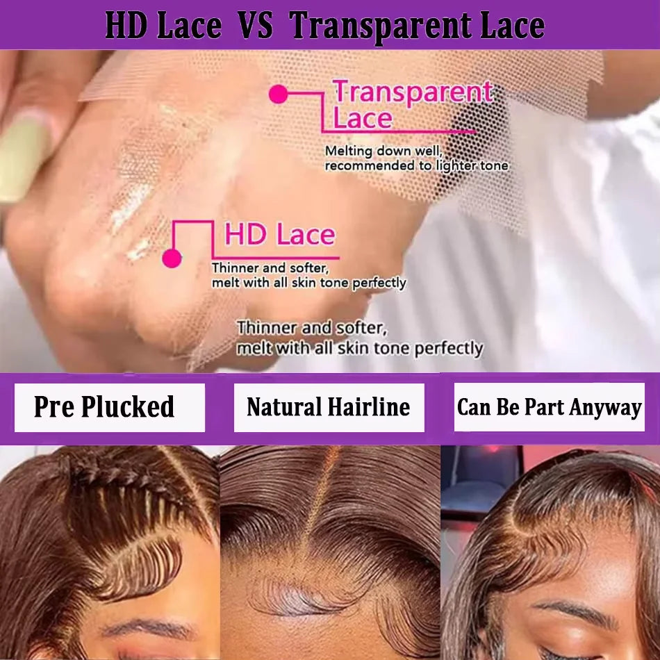 HD  Lace Frontal Wigs 100% Raw