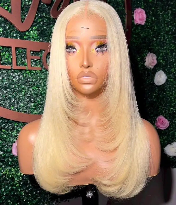 99J Burgundy Red Layered Lace Front Wig