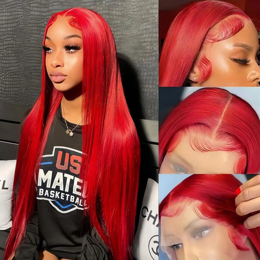 13X4 Burgundy Red Wig