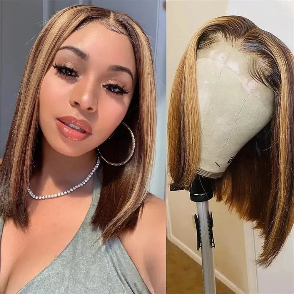 Ombre Blonde Lace Front Wig Short Bob