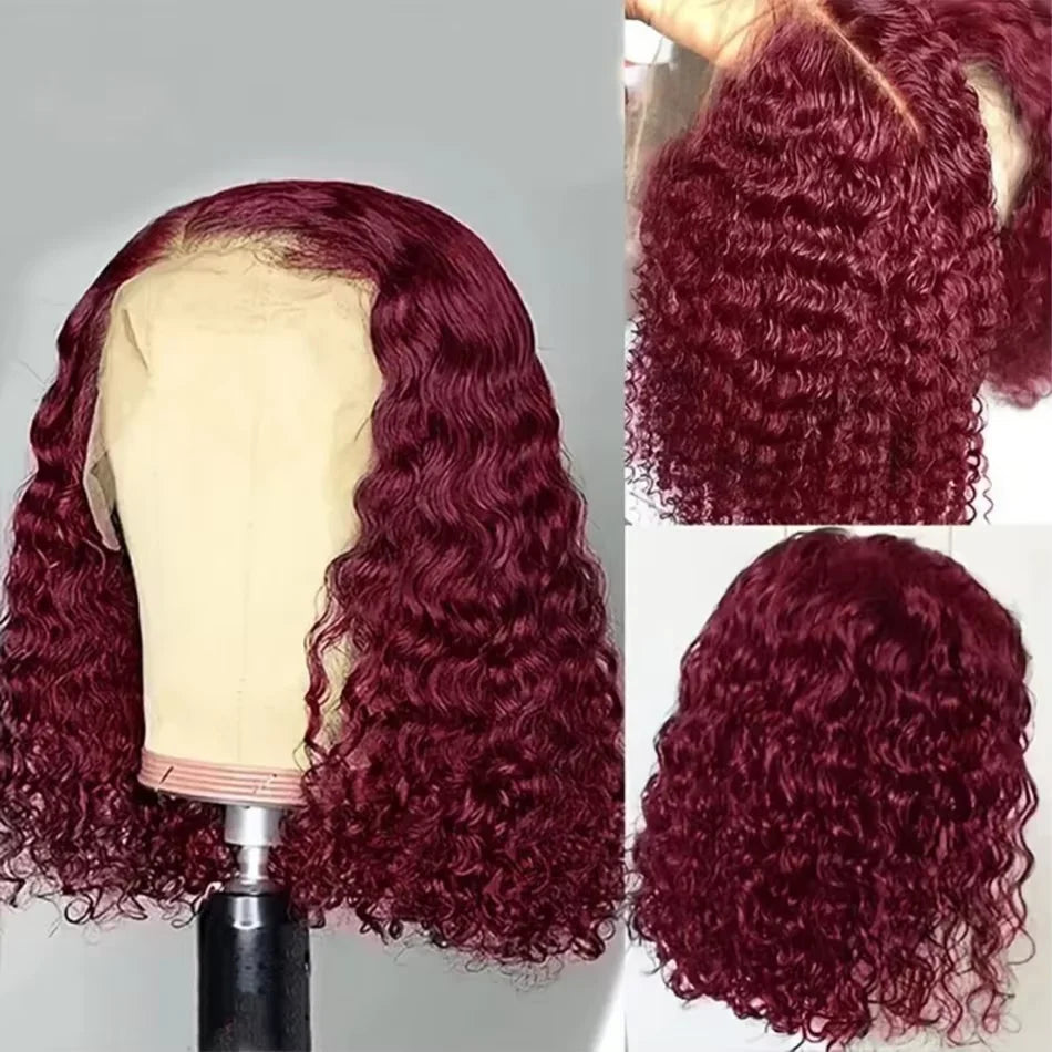 Curly Bob 99J Burgundy Lace