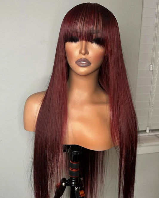 Burgundy Soft 26“Long Silky