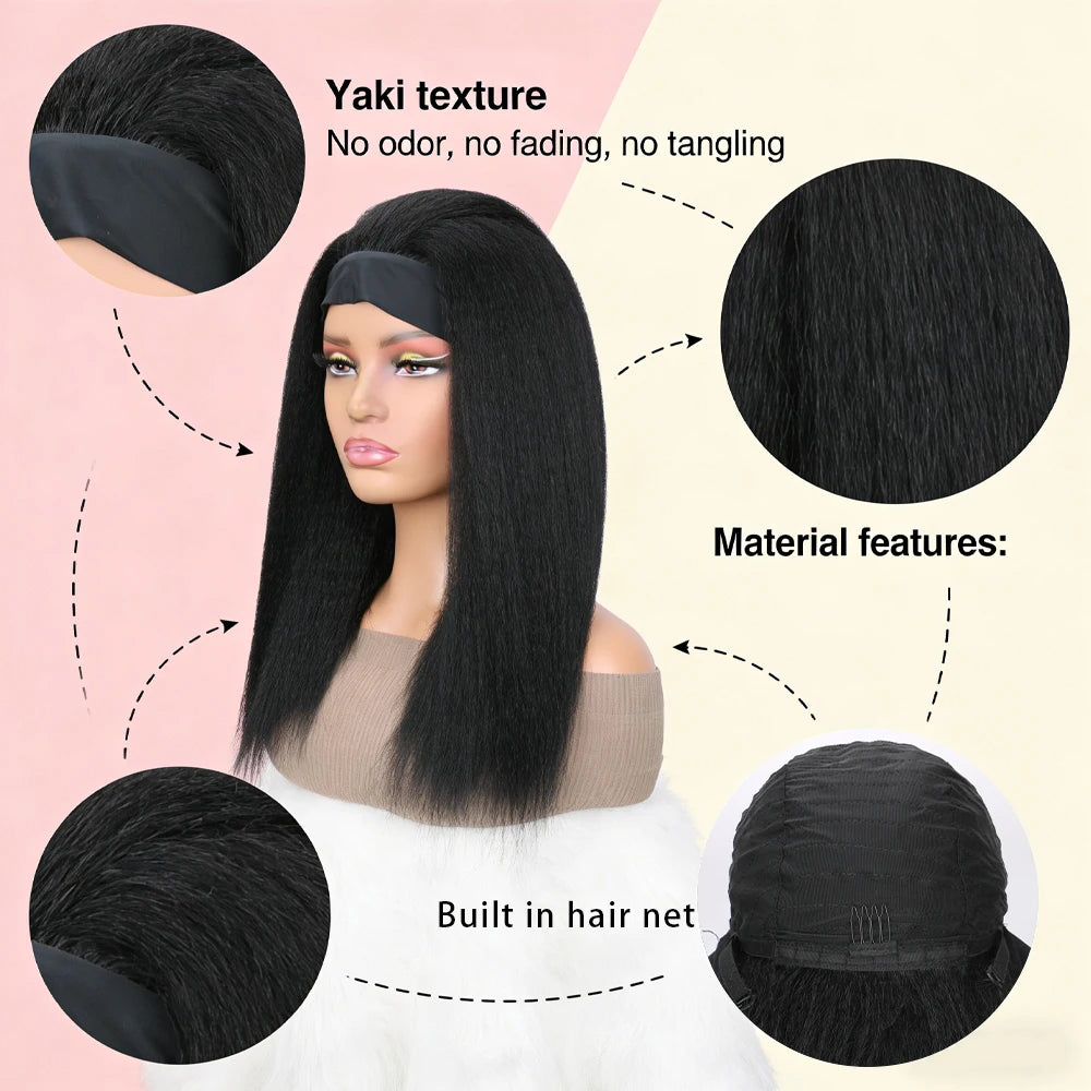 Long Kinky Straight Hair Wigs