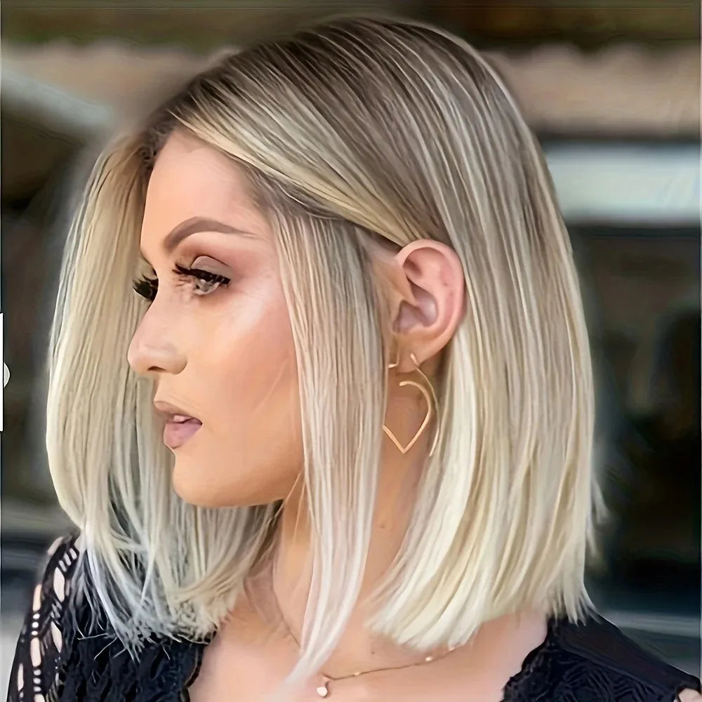 Ombre Blonde Lace Front Wig Short Bob