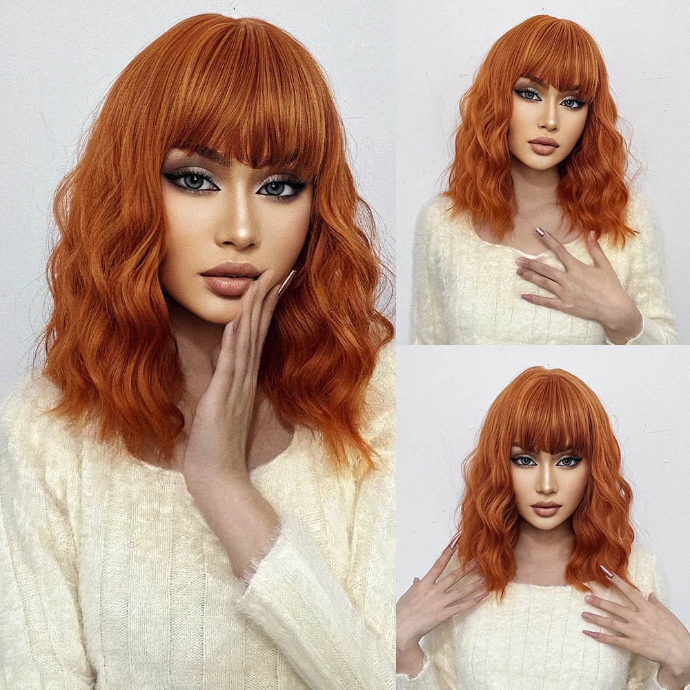 Red Copper Ginger Synthetic Wigs