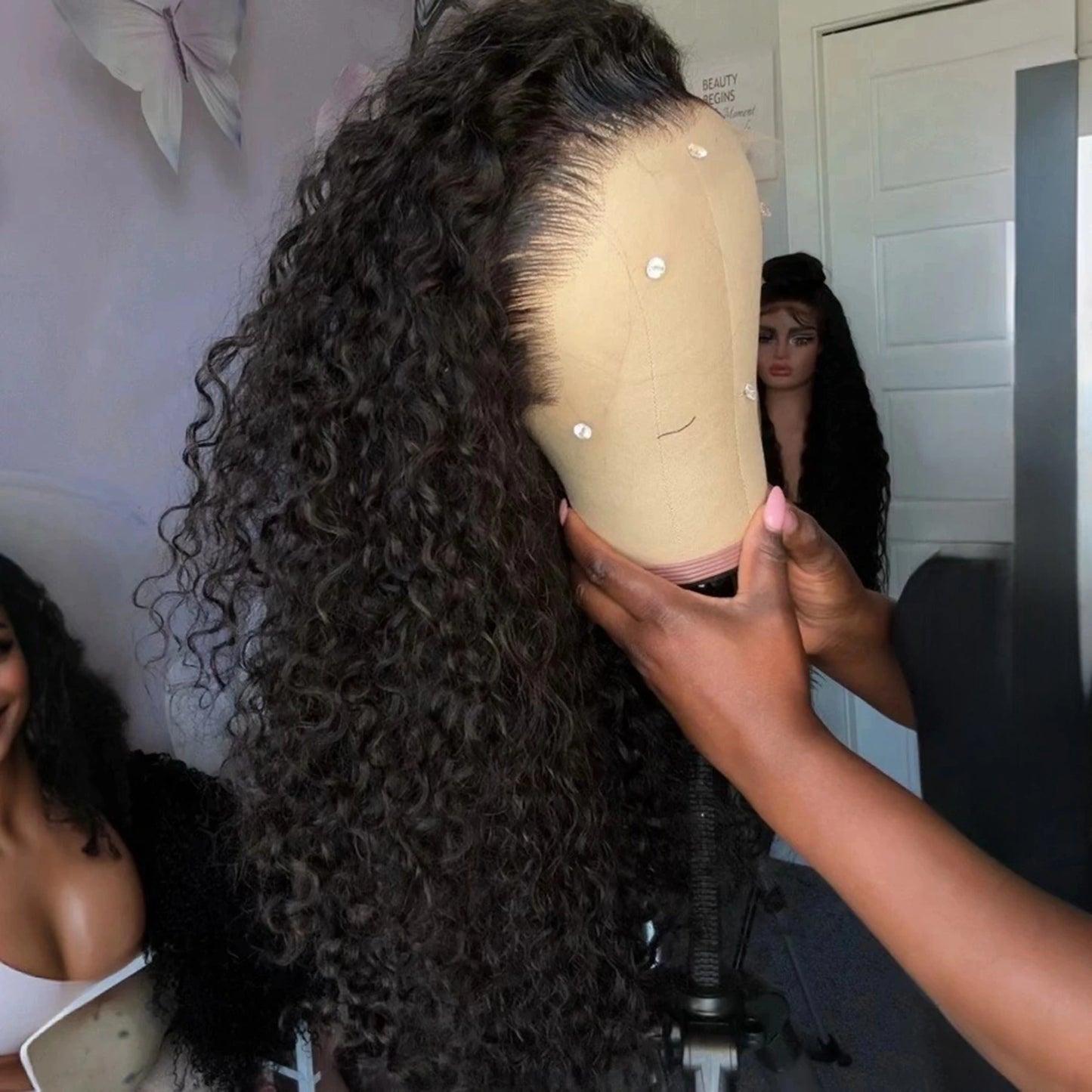 Black Color Kinky Curly 13X4X1