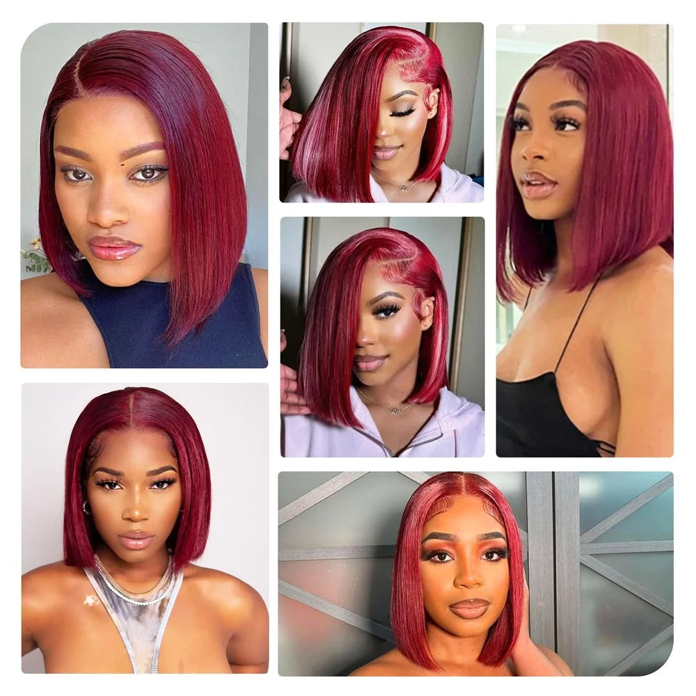 Burgundy 99j Bob Wigs Human Hair