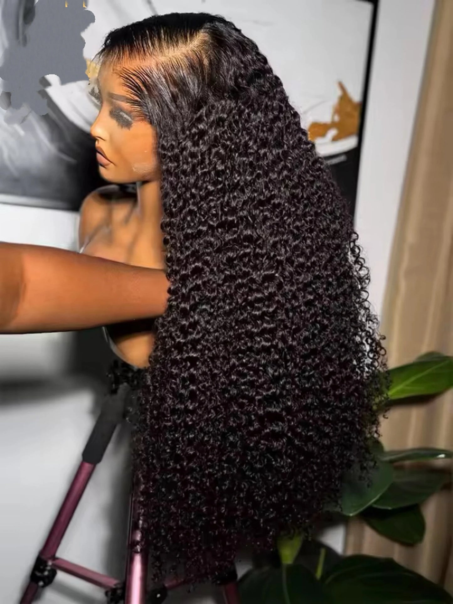 Black Color Kinky Curly 13X4X1