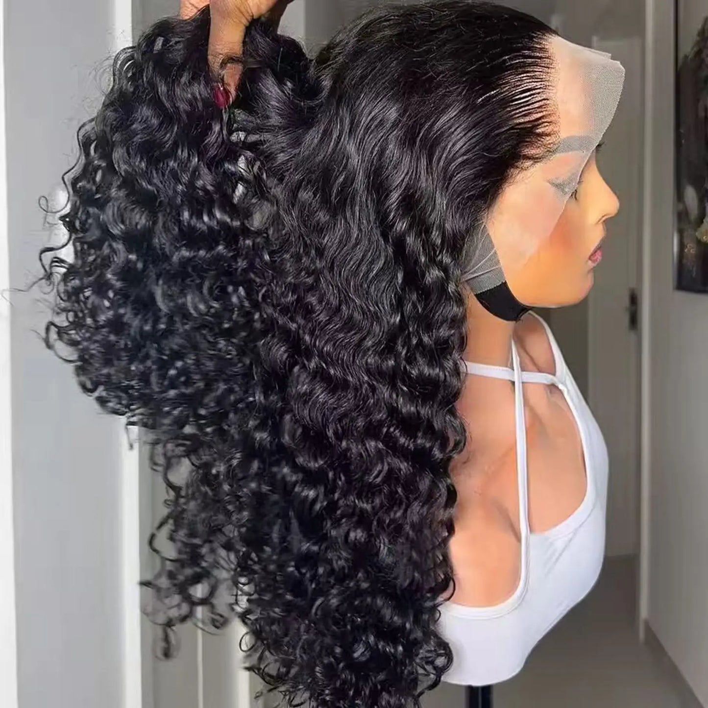 Black Color Kinky Curly 13X4X1