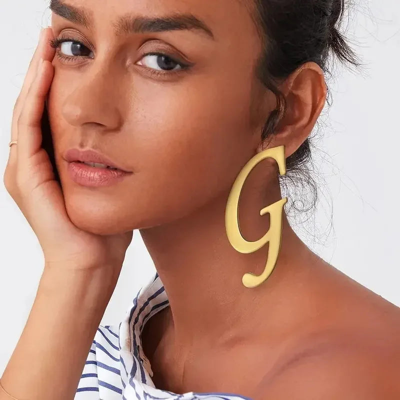 Large Letter Earring