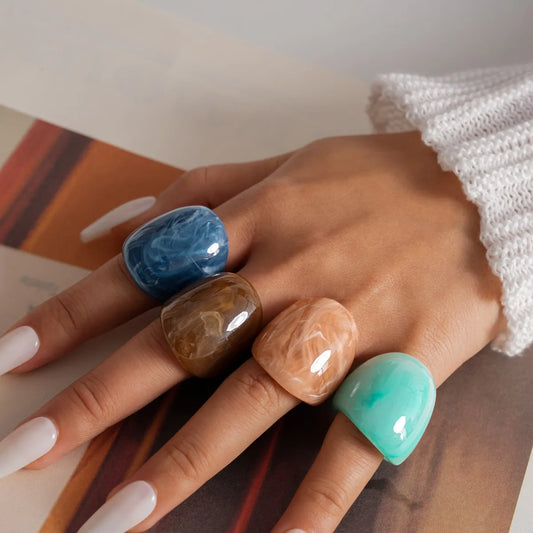 Women Punk Resin Ring