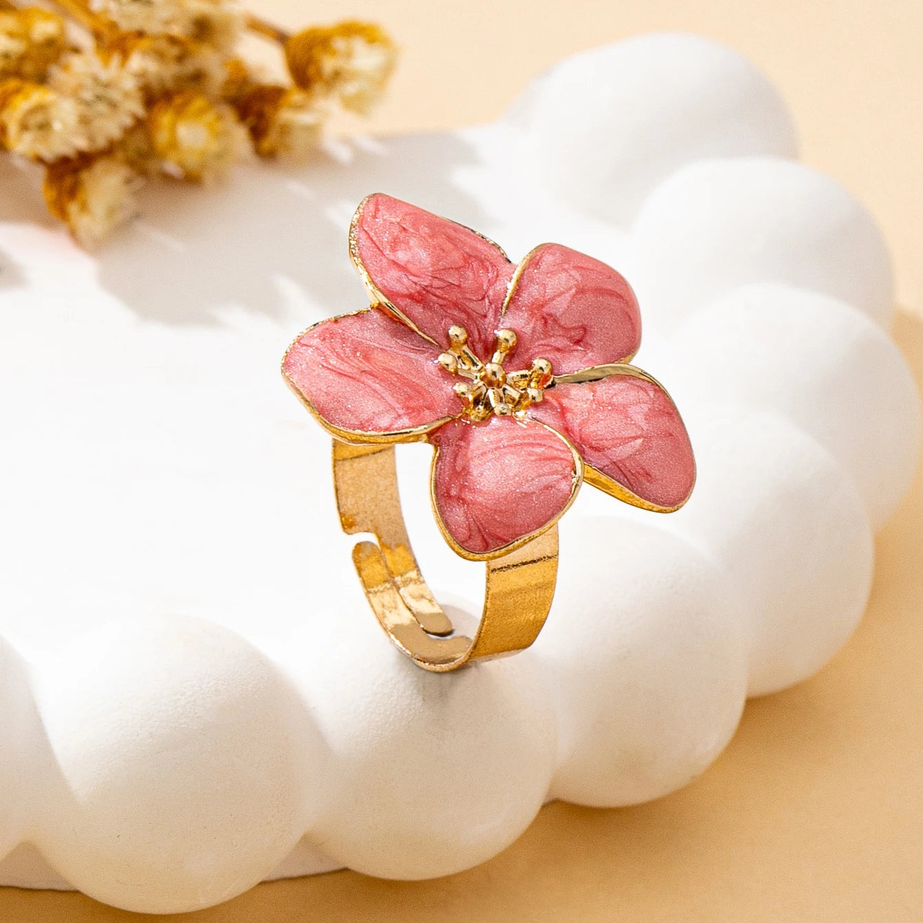 Open Ring with Flowers