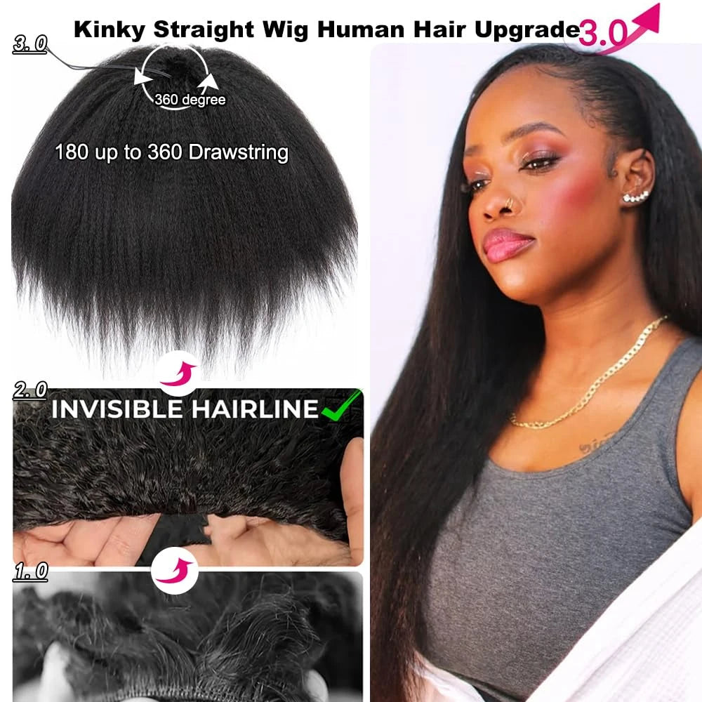 Kinky Straight 3 IN 1 Half Wigs