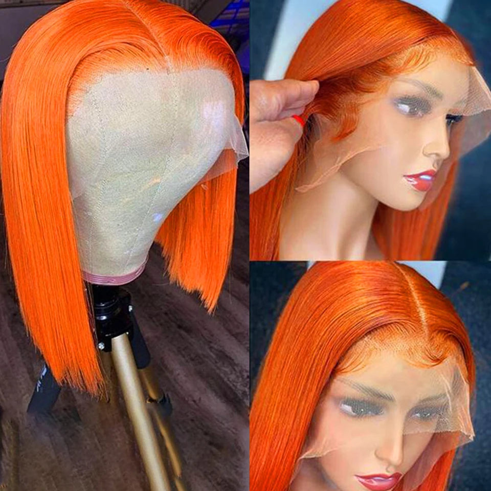Ginger Orange HD Transparent Short Bob