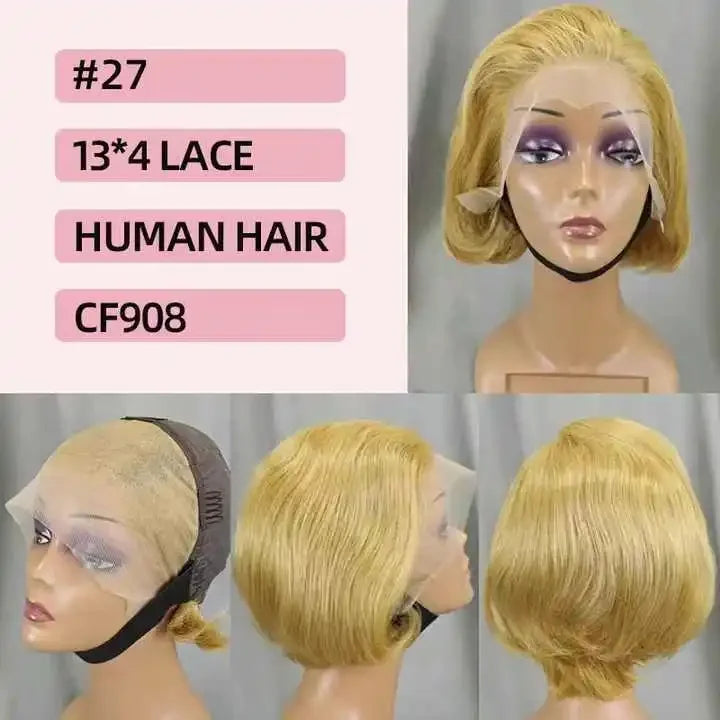 13x4 Lace Front Pixie Cut Bob Wig