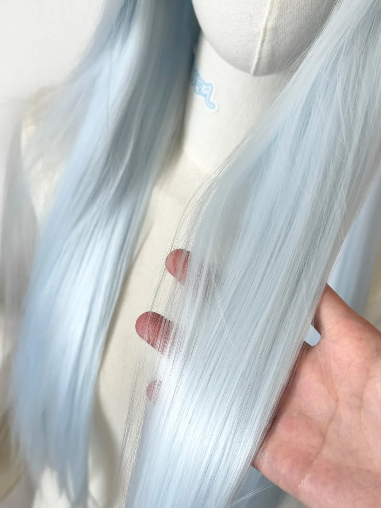 White Blue HD Lace Front Wig