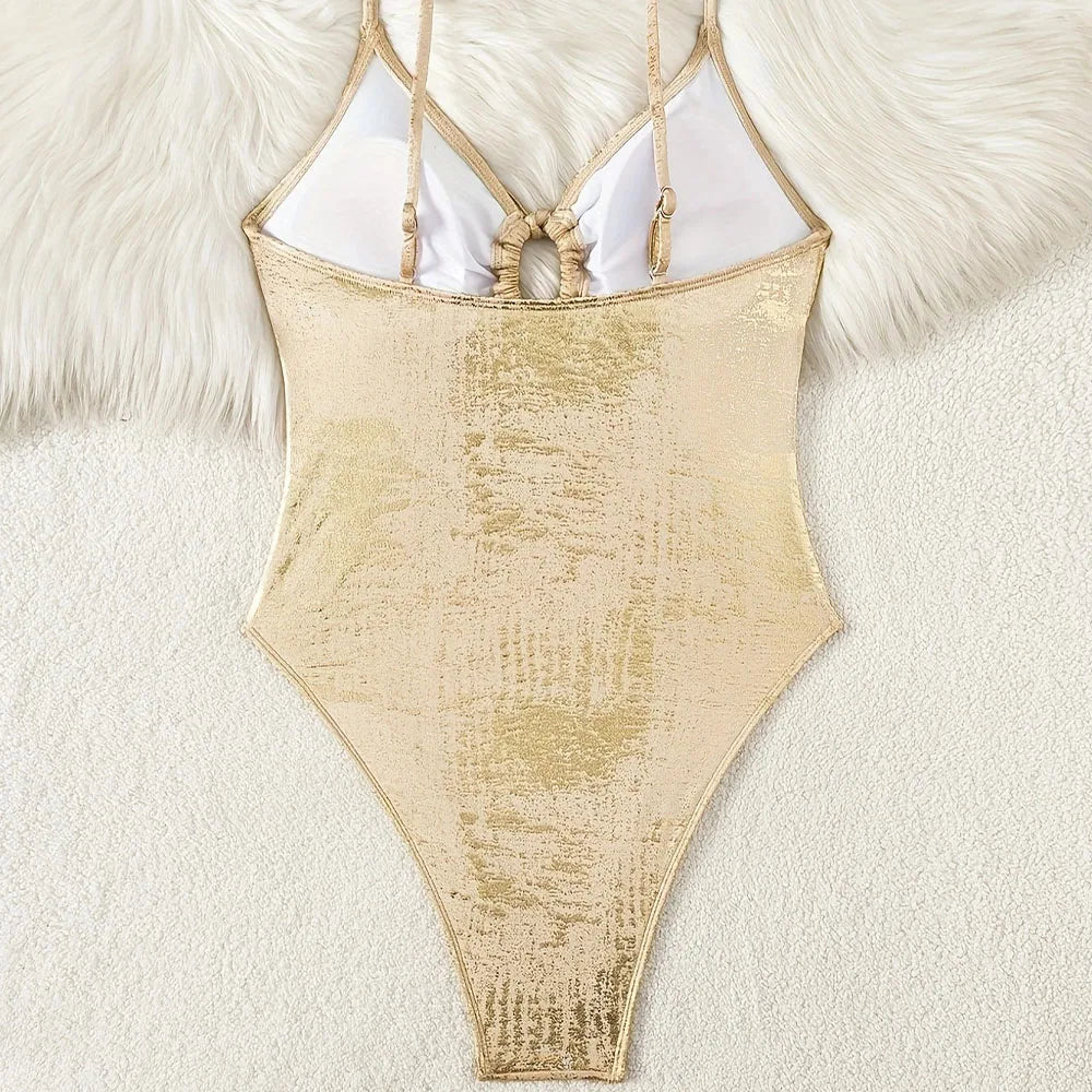 Lace Up One-Piece Swimsuit