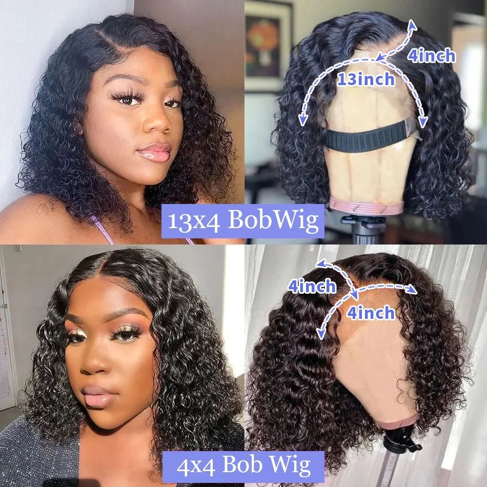 Deep Wave Bob Lace Front Human Hair